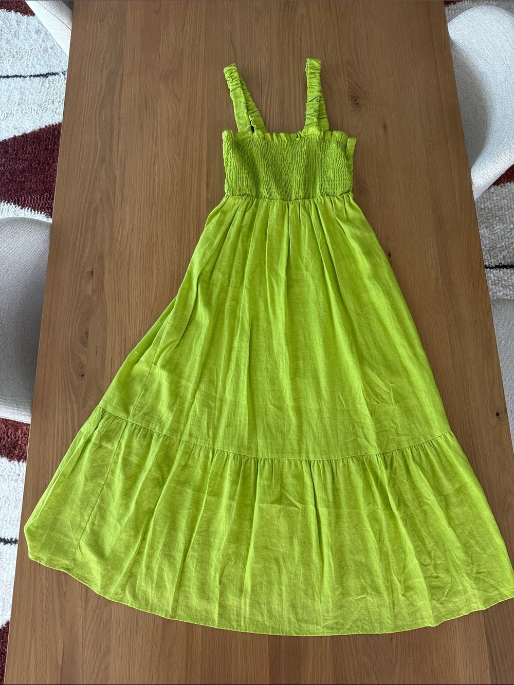 Bright Urban Renewal green/yellow midi dress, size M, lovingly worn